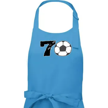 Kuchyňská zástěra Fotbal kulaté narozeniny 70 - Dámská zástěra na vaření - Univerzální velikost ( Světlý tyrkys )