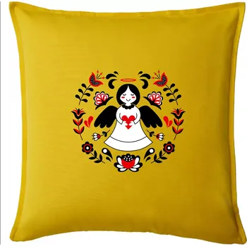 Polštář Folklor - Andělíček - Polštář 50x50 - 50x50 - Pouze potah ( Žlutá )