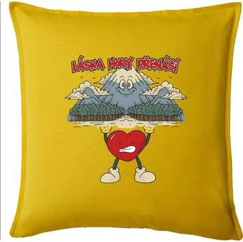 Polštář Láska hory přenáší - Polštář 50x50 - 50x50 - Pouze potah ( Žlutá )
