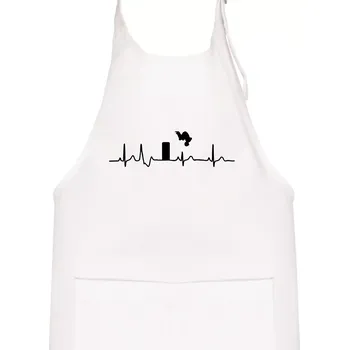 Kuchyňská zástěra Parkour ekg - Dětská zástěra na vaření - Univerzální velikost ( Bílá )