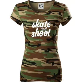 Biatlon skate and shoot - Dámské maskáčové triko - XL ( Hnědý maskáč )