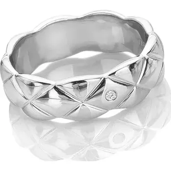Oblečení a móda Stříbrný prsten Hot Diamonds Quilted DR260 Obvod 55 mm