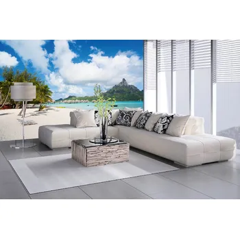 Fototapeta DIMEX | Samolepicí vliesová fototapeta na zeď Krásná pláž MA-5-3244 | 375 x 250 cm | zelená, modrá, bílá + Samolepicí vliesová fototapeta na stěnu DIMEX Krásná pláž MA53244 v rozměru 375 x 250 cm