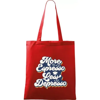 More espresso less depresso - Taška bavlněná - 42 x 38 cm ( Červená )