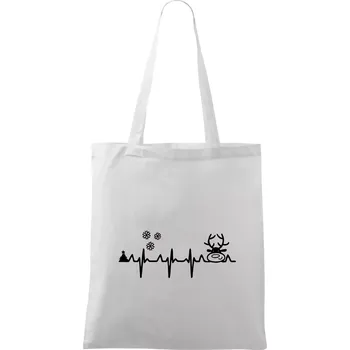 EKG Vánoce Vločky a sob - Taška bavlněná - 42 x 38 cm ( Bílá )