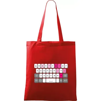 Nákupní taška Klávesnice miluju tě - Taška bavlněná - 42 x 38 cm ( Červená )
