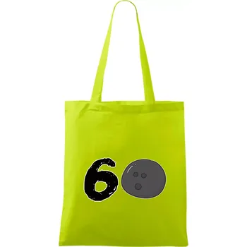 Bowling kulaté narozeniny 60 - Taška bavlněná - 42 x 38 cm ( Limetková )