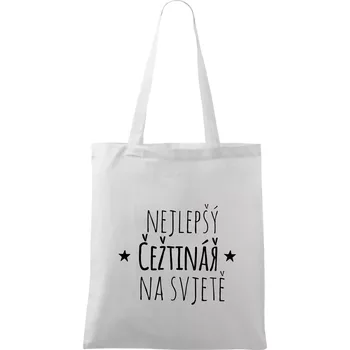 Nákupní taška Nejlepší češtinář na světě - Taška bavlněná - 42 x 38 cm ( Bílá )