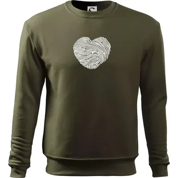 Chlapecké tričko Otisk prstu srdce - Mikina Essential dětská - 158 cm/12 let ( Military )