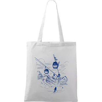 Nákupní taška Ski areál - Taška bavlněná - 42 x 38 cm ( Bílá )