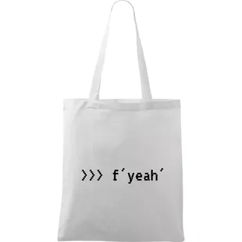 Python f yeah - Taška bavlněná - 42 x 38 cm ( Bílá )