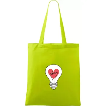 Love žárovka rozum - Taška bavlněná - 42 x 38 cm ( Limetková )