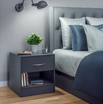 Noční stolek Noční stolek Kiel sada 2 ks 41x39x28cm | antracit