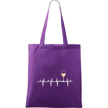 Víno ekg - bílé víno - Taška bavlněná - 42 x 38 cm ( Fialová )