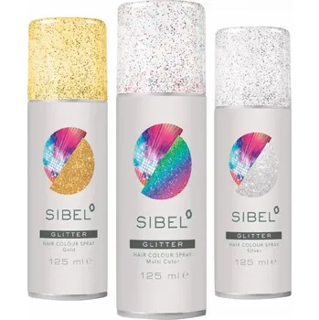 Barva na vlasy Sibel barevný sprej s flitry 125 ml Odstín barvy: Zelená