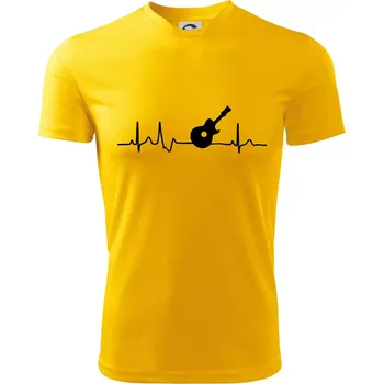 EKG akustická kytara - Dětské triko sportovní (dresovina) - 134 cm/8 let ( Žlutá )