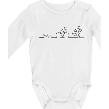 EKG triatlon - Body kojenecké s dlouhým rukávem - Dlouhý r. do 3 měs ( Bílá )