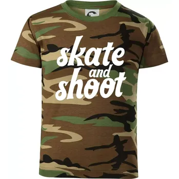 Biatlon skate and shoot - Dětské maskáčové triko - 134 cm/8 let ( Hnědý maskáč )