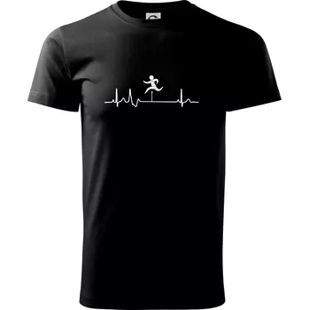 Pánské tričko EKG překážkový běh - Triko extra velké (5-8XL) - 6XL ( Černá )