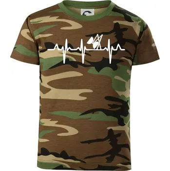 EKG diabolo - Dětské maskáčové triko - 104-110cm / 3-4 roky ( Hnědý maskáč )