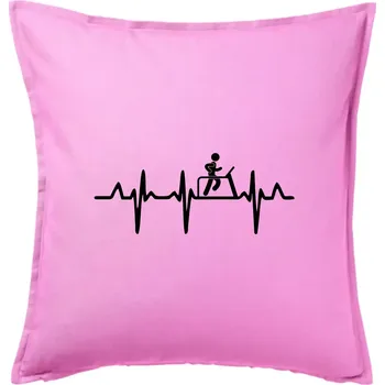 Polštář EKG běžecký pás - Polštář 50x50 - 50x50 - Pouze potah ( Růžová )
