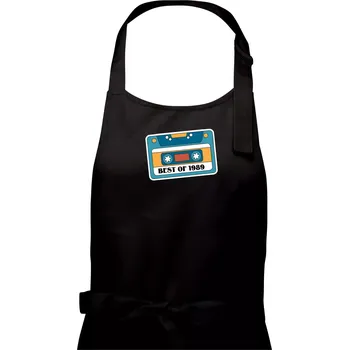 Kuchyňská zástěra Narozeniny kazeta Best of 1989 - Pánská zástěra na vaření - Univerzální velikost ( Černá )