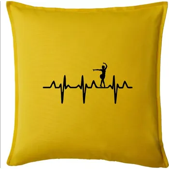 Polštář EKG tanečnice salsy - Polštář 50x50 - 50x50 - Pouze potah ( Žlutá )