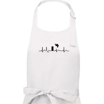 Kuchyňská zástěra Parkour ekg - Dámská zástěra na vaření - Univerzální velikost ( Bílá )