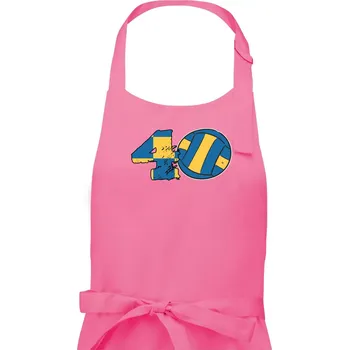 Kuchyňská zástěra Volejbal kulaté narozeniny 40 - Dámská zástěra na vaření - Univerzální velikost ( Růžová )