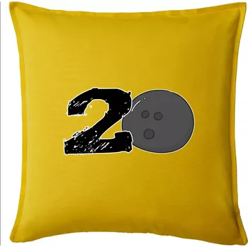 Polštář Bowling kulaté narozeniny 20 - Polštář 50x50 - 50x50 - Pouze potah ( Žlutá )