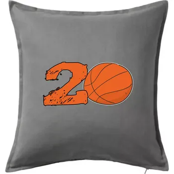 Polštář Basketball kulaté narozeniny 20 - Polštář 50x50 - 50x50 - Pouze potah ( Tmavě šedý melír )