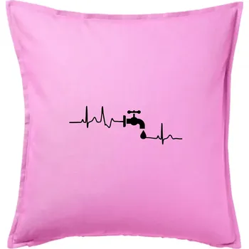 Polštář Instalatér ekg - Polštář 50x50 - 50x50 - Pouze potah ( Růžová )