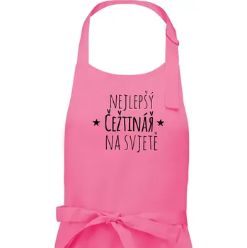 Kuchyňská zástěra Nejlepší češtinář na světě - Pánská zástěra na vaření - Univerzální velikost ( Růžová )