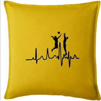 Polštář EKG volejbalistky - Polštář 50x50 - 50x50 - Pouze potah ( Žlutá )