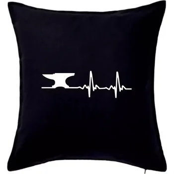 Polštář EKG kovář - Polštář 50x50 - 50x50 - Pouze potah ( Černá )