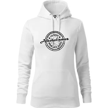 Dámská mikina Alkoholismus víno - Mikina dámská Cape s kapucí - XL ( Bílá )