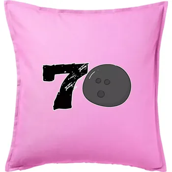 Polštář Bowling kulaté narozeniny 70 - Polštář 50x50 - 50x50 - Pouze potah ( Růžová )