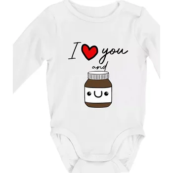 I love you and nugget - Body kojenecké s dlouhým rukávem - Dlouhý r. do 3 měs ( Bílá )