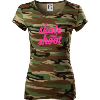 Biatlon skate and shoot růžová - Dámské maskáčové triko - L ( Hnědý maskáč )
