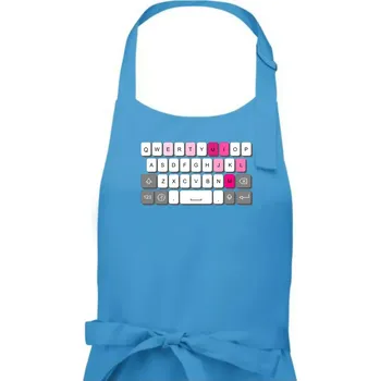 Kuchyňská zástěra Klávesnice miluju tě - Dámská zástěra na vaření - Univerzální velikost ( Světlý tyrkys )