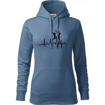 Dámská mikina EKG volejbalistky - Mikina dámská Cape s kapucí - S ( Denim )