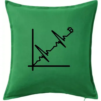 Polštář EKG graf bitcoin - Polštář 50x50 - 50x50 - Pouze potah ( Středně zelená )