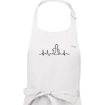 Kuchyňská zástěra EKG šachy - Dámská zástěra na vaření - Univerzální velikost ( Bílá )