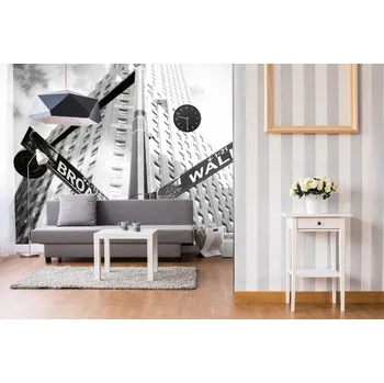 Fototapeta DIMEX | Samolepicí vliesová fototapeta na zeď Wall Street a Brodway MA-5-3005 | 375 x 250 cm | bílá, černá + Samolepicí vliesová fototapeta na stěnu DIMEX Wall Street a Brodway MA53005 v rozměru 375 x 250 cm