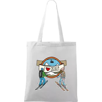 Nákupní taška I love skialp - Taška bavlněná - 42 x 38 cm ( Bílá )
