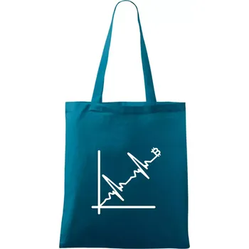 EKG graf bitcoin - Taška bavlněná - 42 x 38 cm ( Petrolejová )