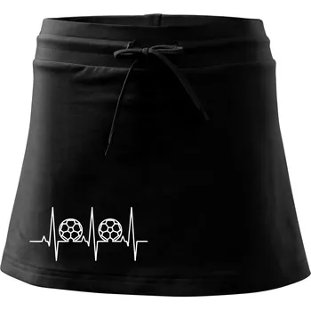 Dámská sukně Ekg fotbal velký - Sportovní sukně - two in one - XS ( Černá )