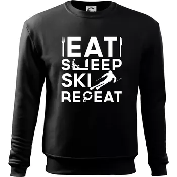 Chlapecké tričko Eat sleep ski repeat - Mikina Essential dětská - 158 cm/12 let ( Černá )