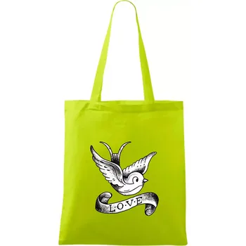 Love holubice - kreslená - Taška bavlněná - 42 x 38 cm ( Limetková )