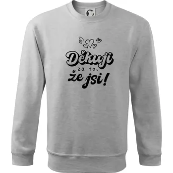 Psací děkuji za to, že jsi - Mikina Essential dětská - 158 cm/12 let ( Světlešedý Melír )